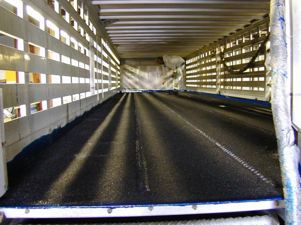 Travel trailer receiving an underbody coating